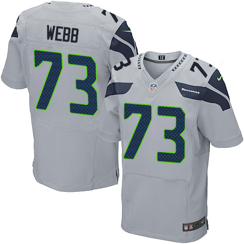 Men's Elite J'Marcus Webb Nike Jersey Grey Alternate - #73 NFL Seattle Seahawks